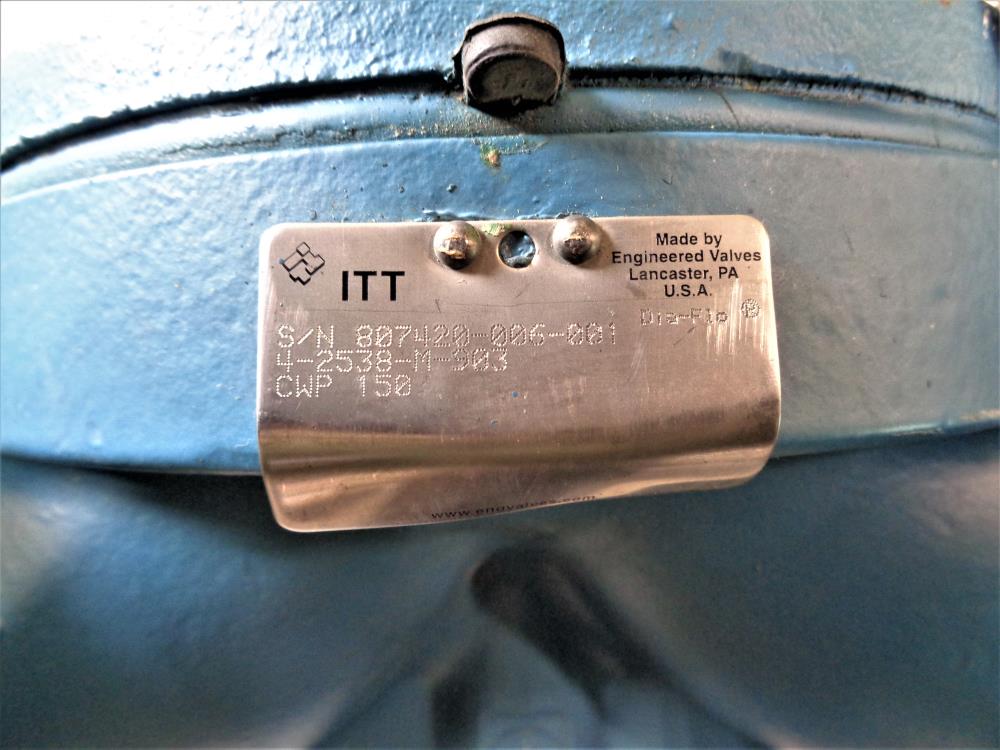 ITT Dia-Flow 4" 150# Lined Diaphragm Valve 4-2538-M-903